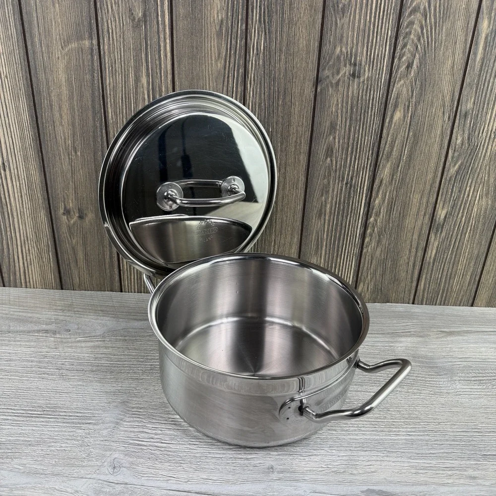 Silga Teknika 3 Qt 24cm Stainless Steel Stock Pot Lid 18/10 Made Italy